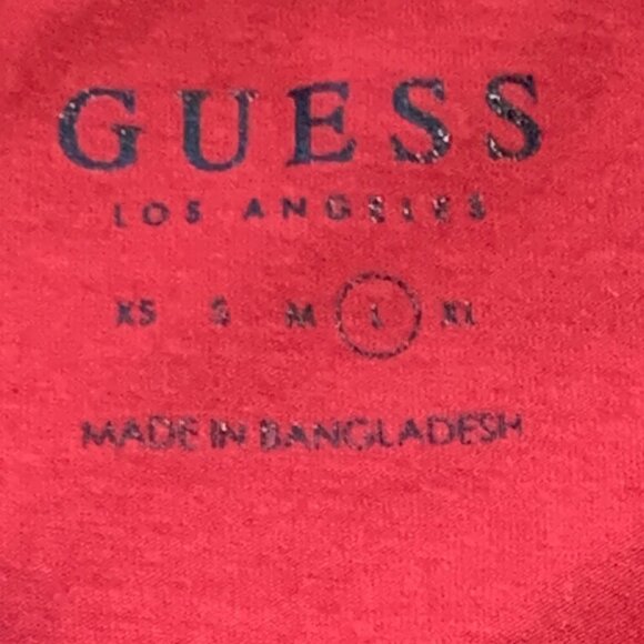 GUESS Graphic Tee "Love" Sz L Red #17G - Picture 7 of 10